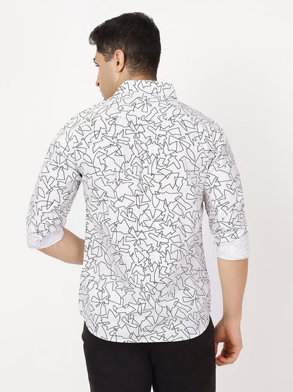 Print Long Sleeves Black & White Print