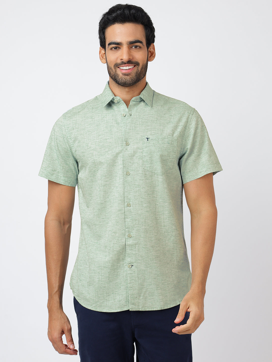 Solid Short Sleeves Green (100% Cotton)