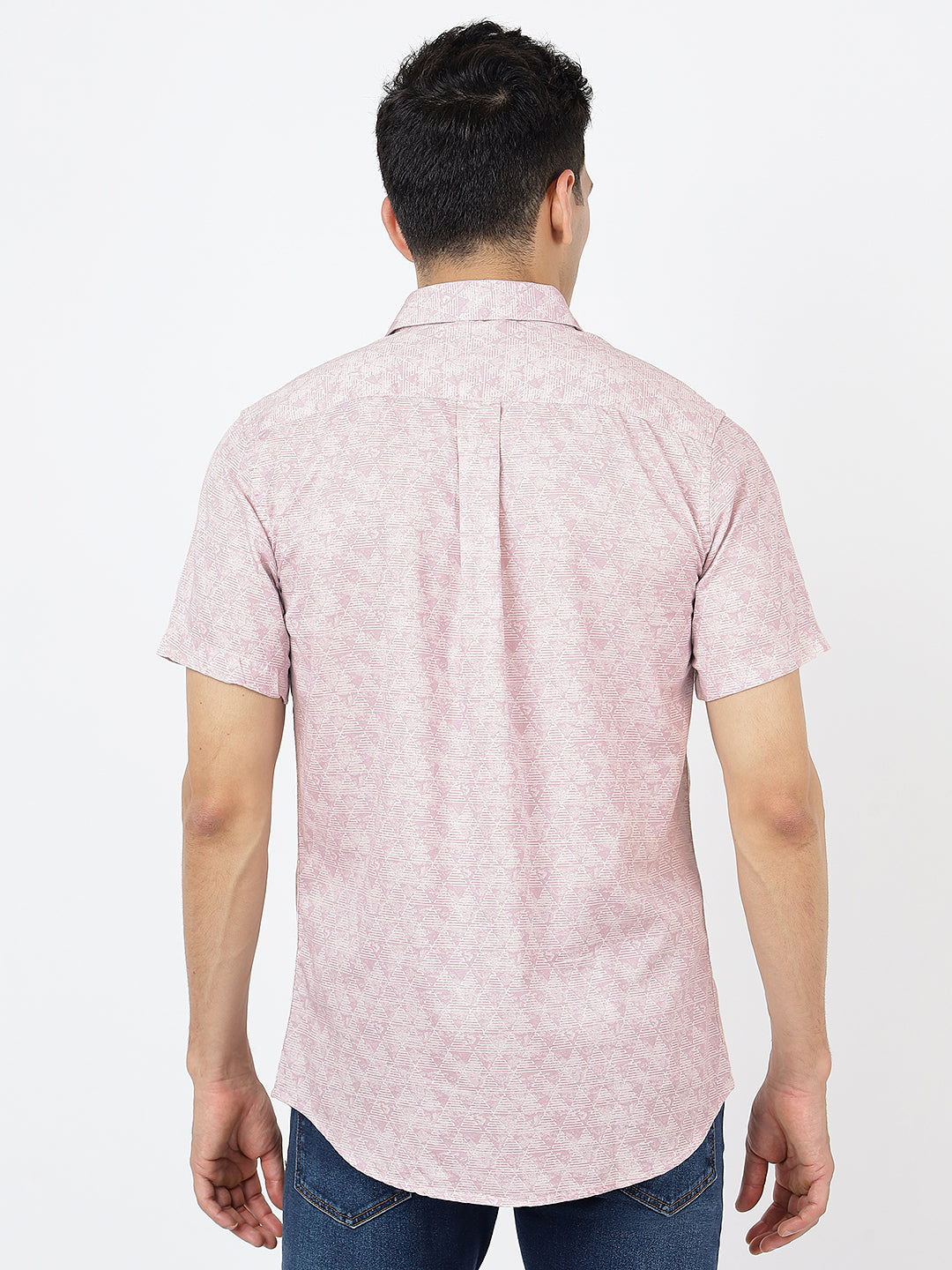 Printed Short Sleeves Triangular Prints (100% Cotton)