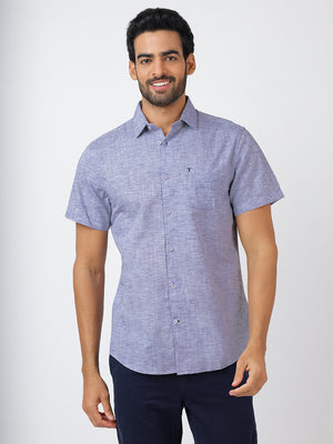 Solid Short Sleeves Blue (100% Cotton)