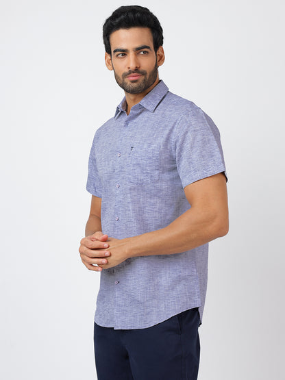 Solid Short Sleeves Blue (100% Cotton)