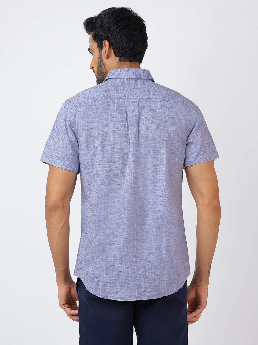 Solid Short Sleeves Blue (100% Cotton)