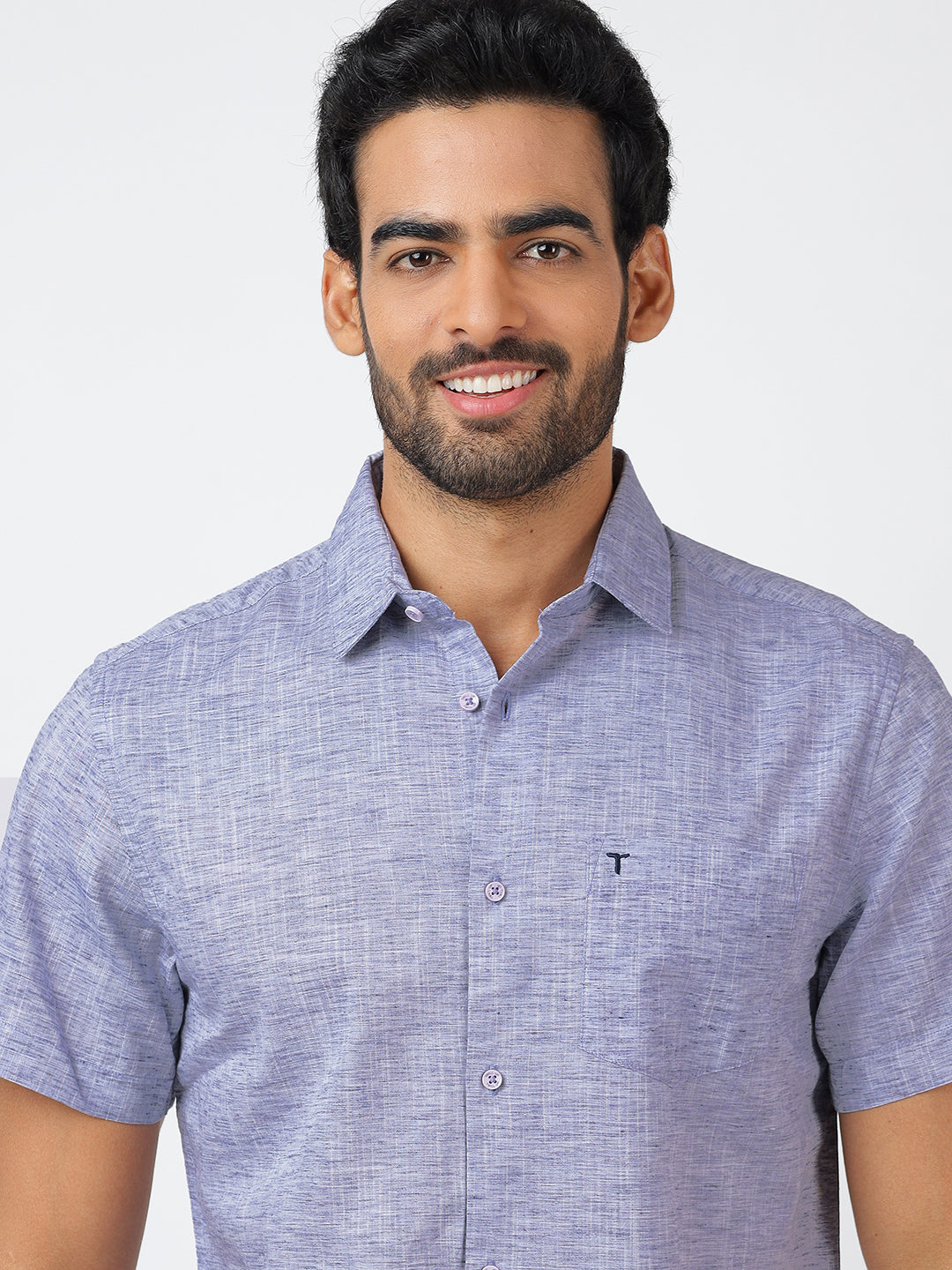 Solid Short Sleeves Blue (100% Cotton)