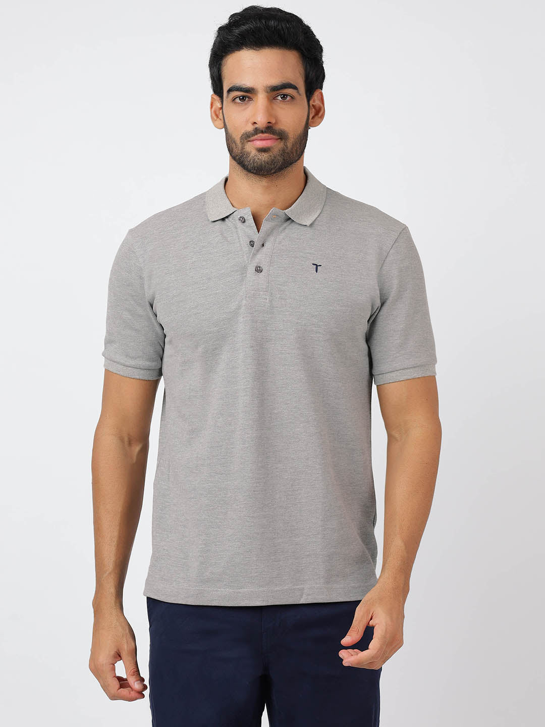Polo Grey Melange (100% Cotton)
