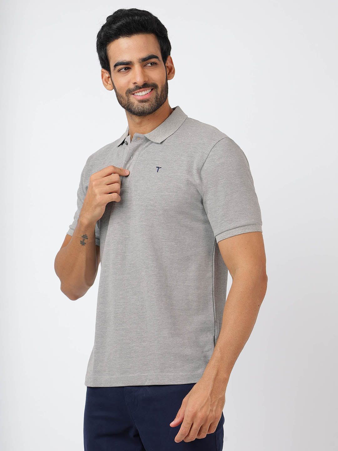 Polo Grey Melange (100% Cotton)