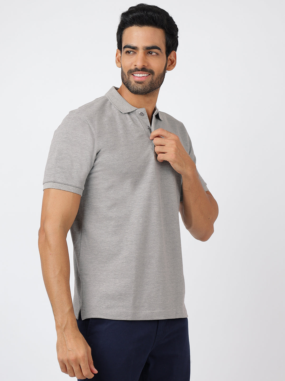 Polo Grey Melange (100% Cotton)
