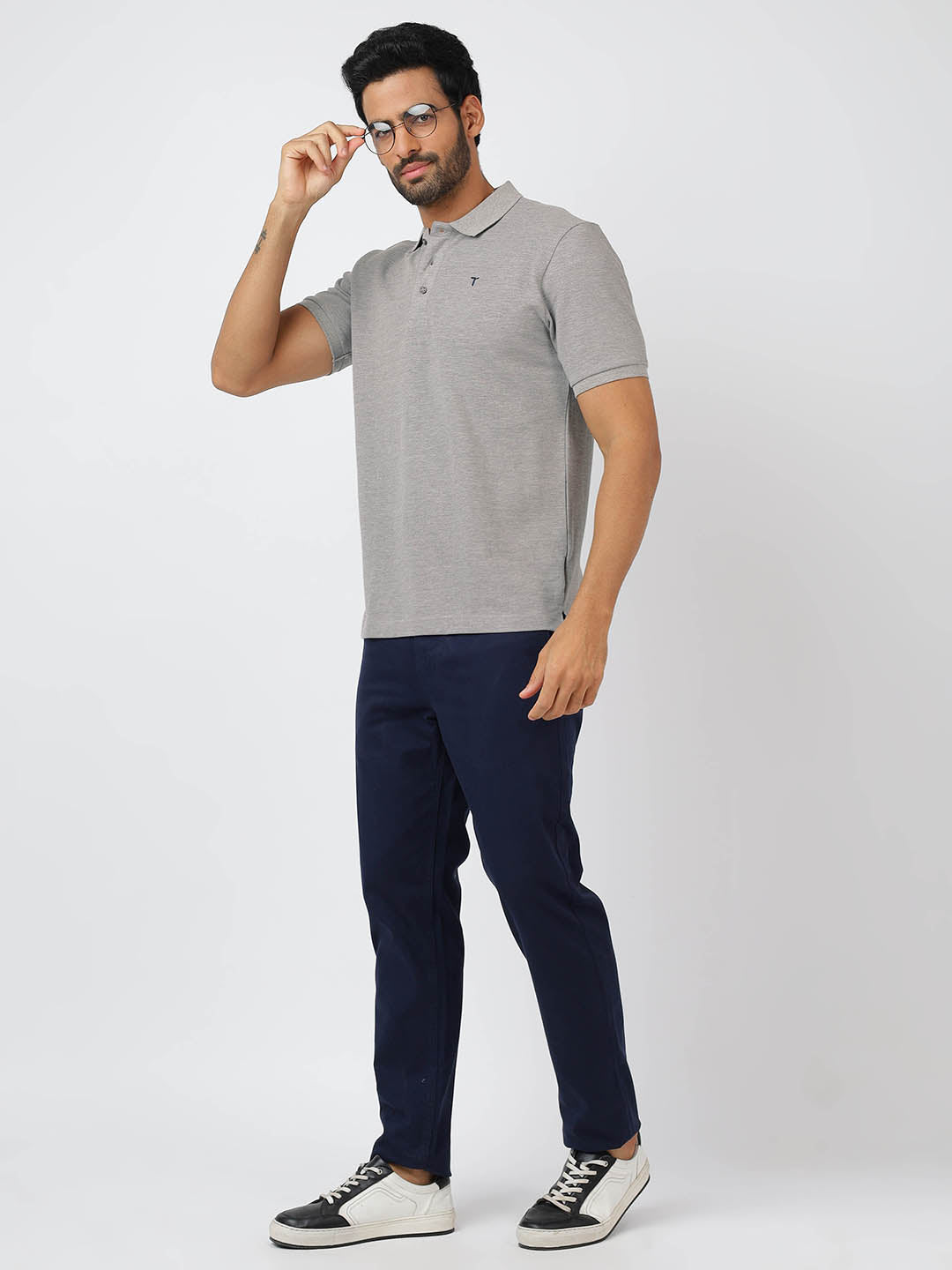 Polo Grey Melange (100% Cotton)