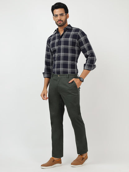 Check Long Sleeves Navy & White (100% Cotton)