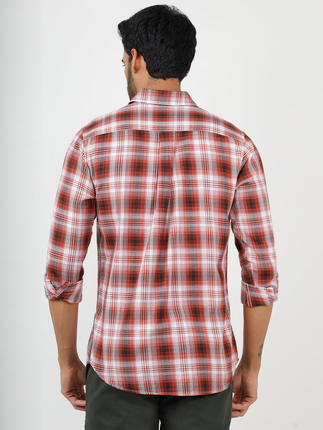 Check Long Sleeves Red & White  (100% Cotton)