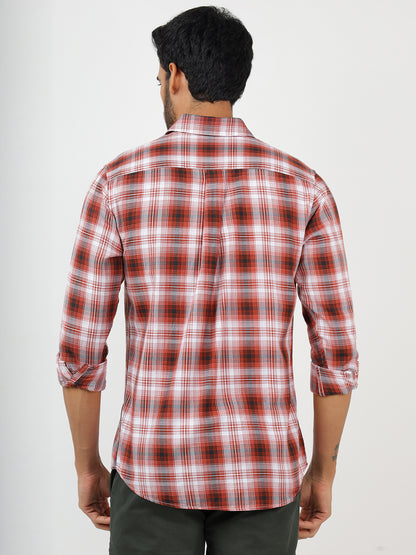 Check Long Sleeves Red & White  (100% Cotton)