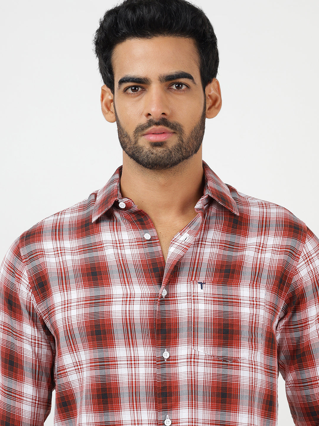 Check Long Sleeves Red & White  (100% Cotton)