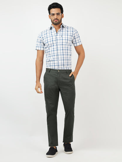 Check Short Sleeves White & Blue  (100% Cotton)