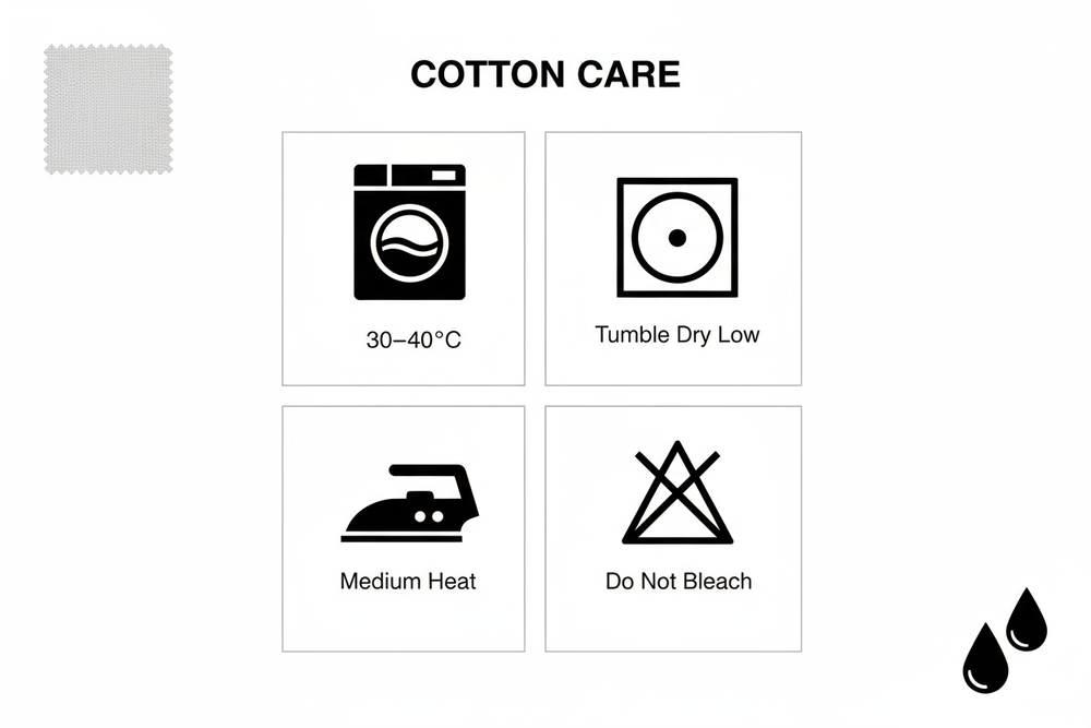 wash care instructions for cotton fabric